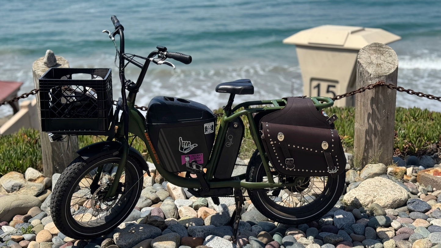 Motorcycle Saddle Bags / Bicycle & eBike Saddle Bags - Real Leather