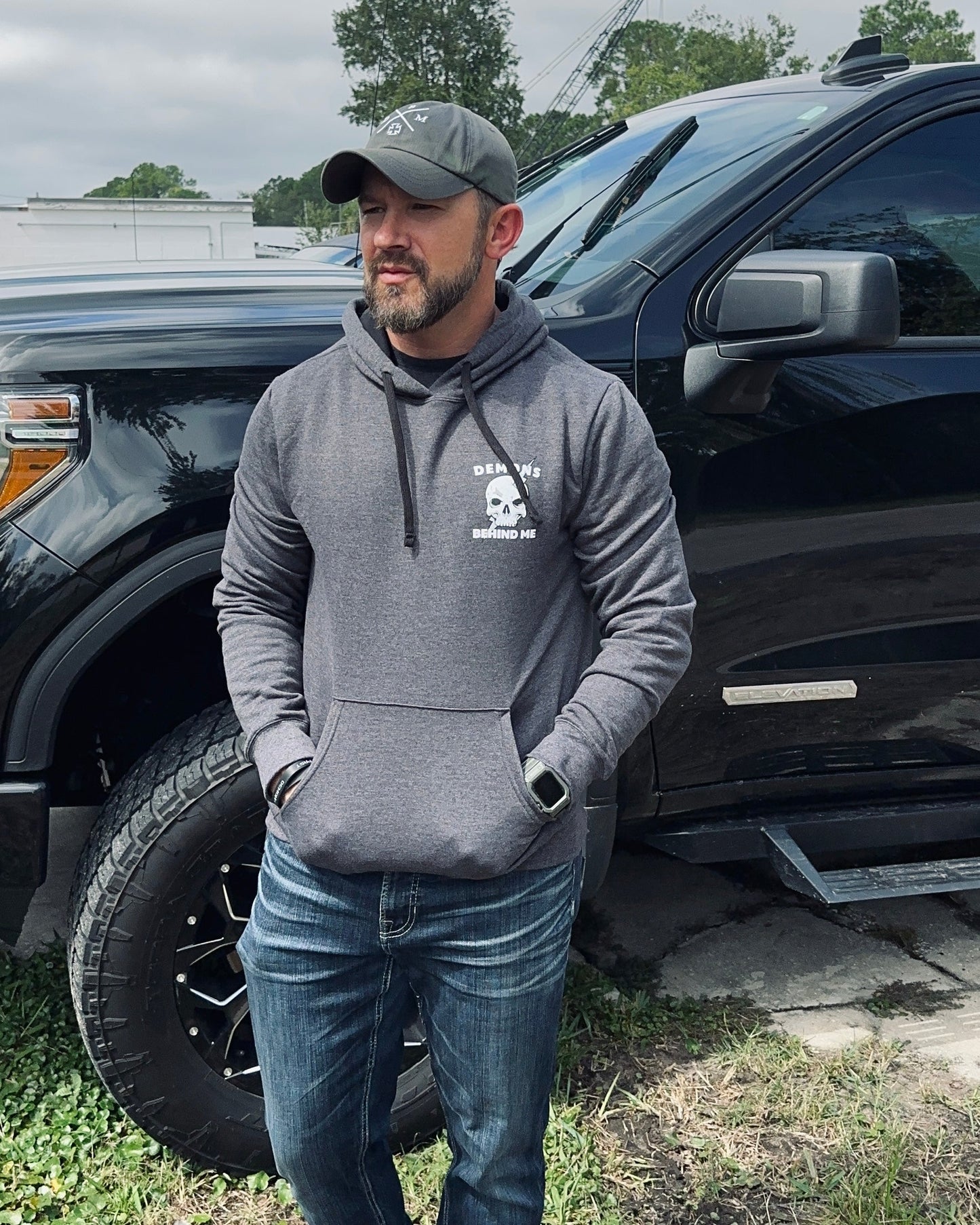 Closeout- "Unbreakable" Unisex Heathered Charcoal Hoodie