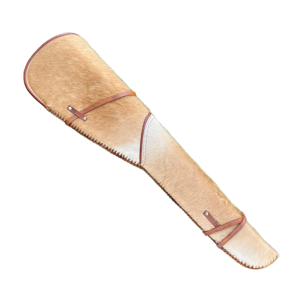 Leather Rifle & Shotgun Scabbard - Beige Cowhair