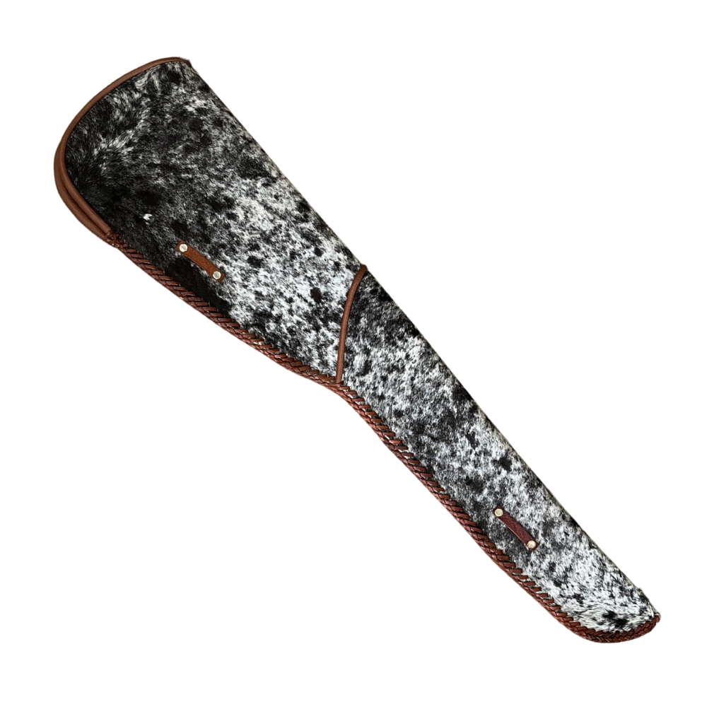 Cowhide Leather Rifle Scabbard / Shotgun Sleeve - Speckled Black