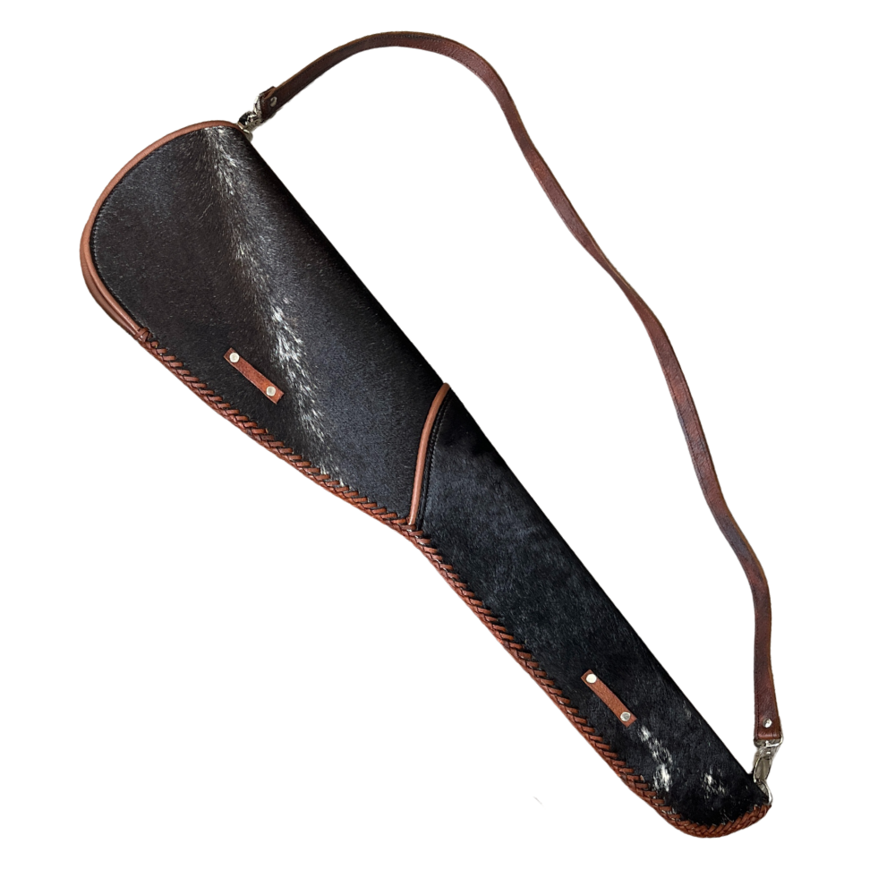 Cowhide Leather Rifle Scabbard / Shotgun Sleeve - Dark Solid
