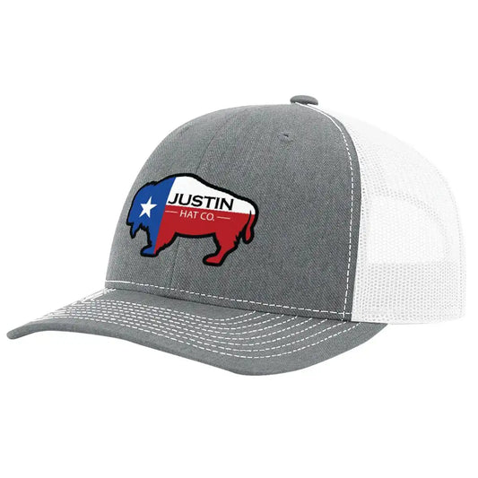 Justin "Texas Flag" (Grey/White) - Trucker Cap
