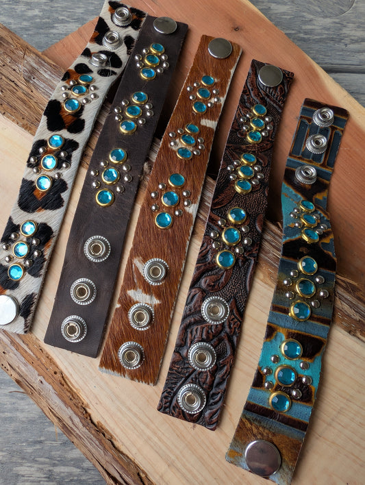 Blue Radiance Leather Bracelet