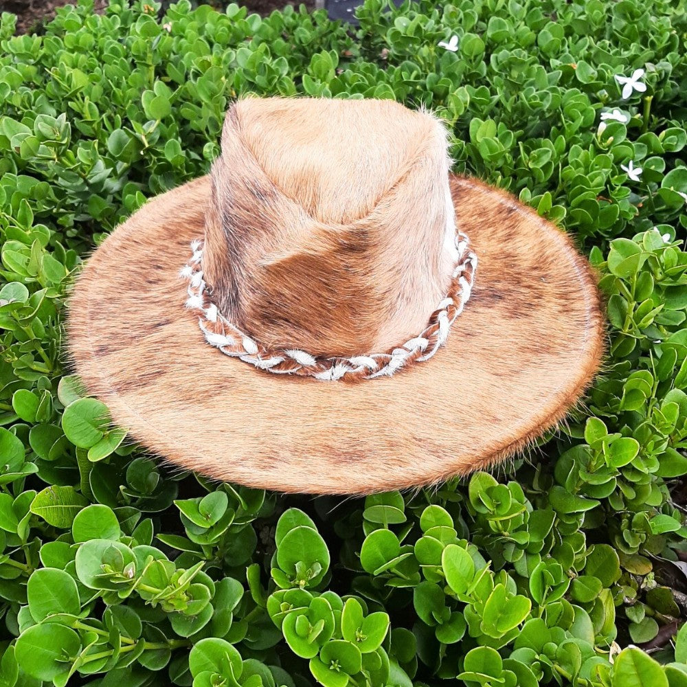 Cowhide Cowboy & Cowgirl Hat - Brown Brindle