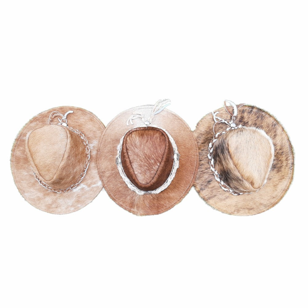 Cowhide Cowboy & Cowgirl Hat - Brown Brindle