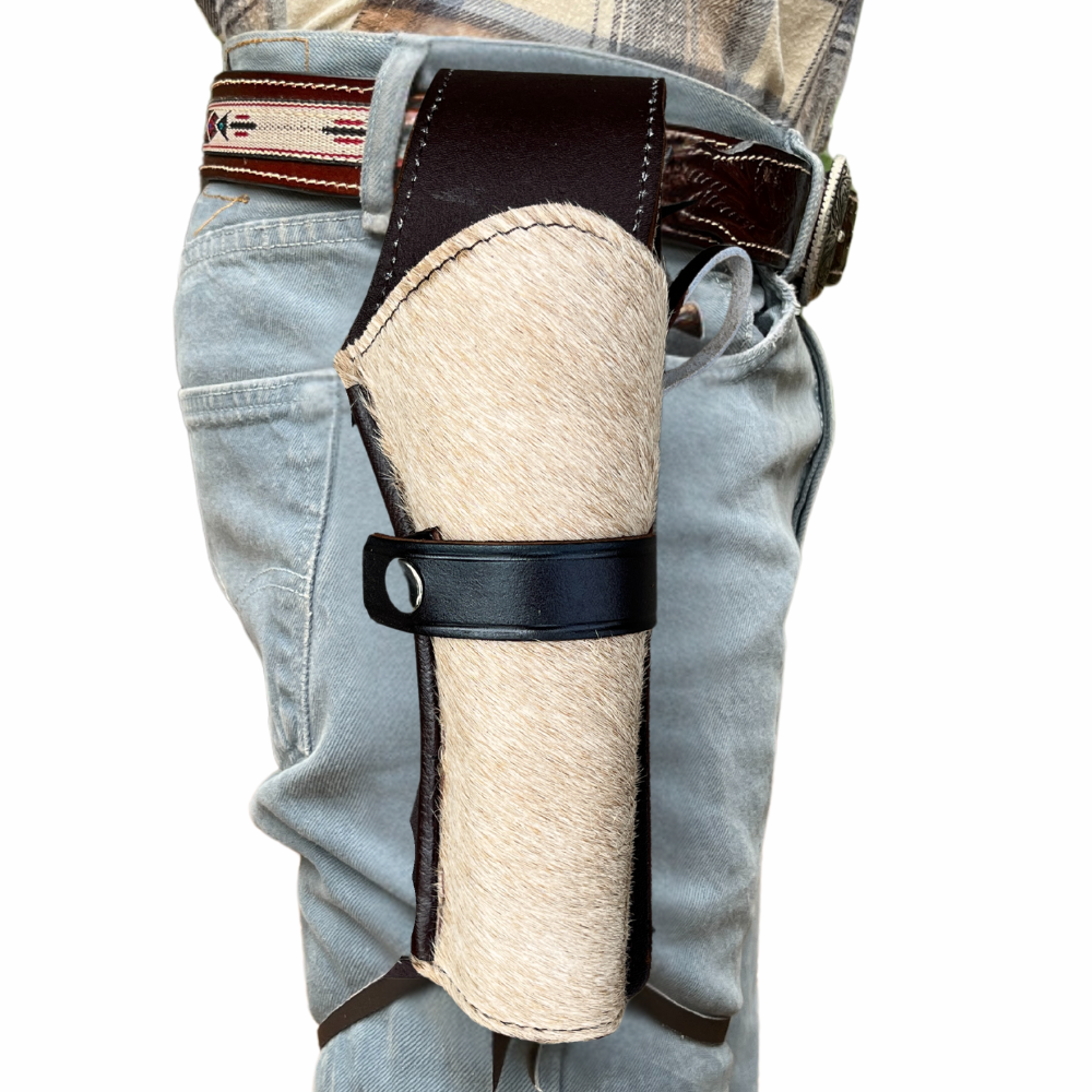 Hip Draw Western Holster | Real Cowhide - Beige