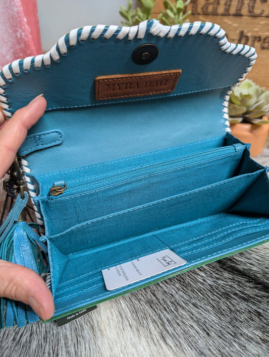 Myra Dolly Trail Hand Tooled Wallet/Wristlet