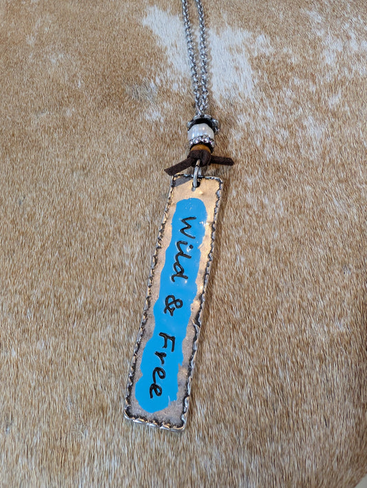 Wild & Free Western Necklace – Rustic Cowgirl Spirit Pendant