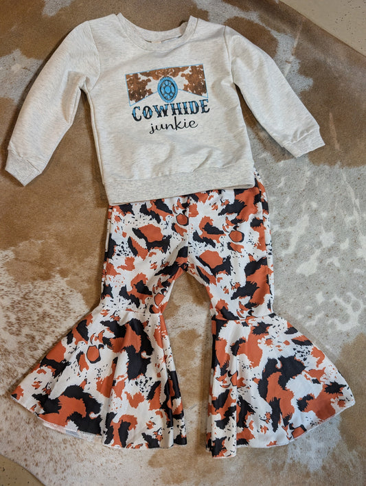 Girl's 2 piece set "Cowhide Junkie"