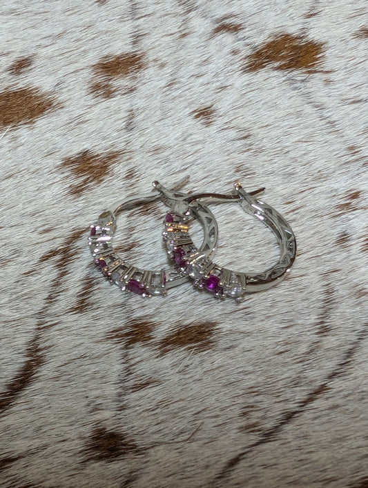 Crystal Accent Hoop Earrings – Available in 3 Colors, Limited Stock