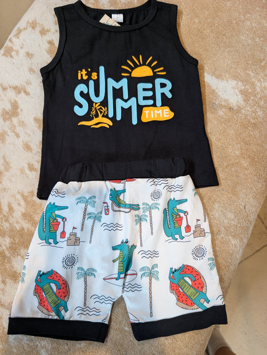 Kids 2-Piece Tank & Shorts Set – “It’s Summer Time” Outfit