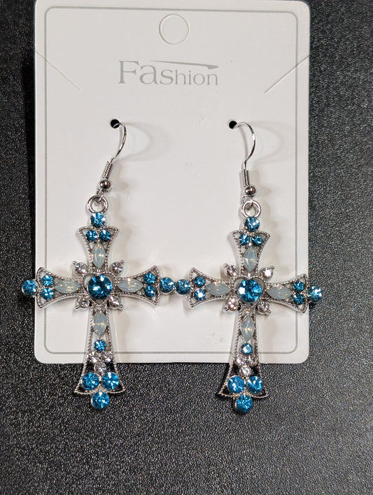 Fashion Cross Earrings with Crystals – Everyday Wear or Gift (2 Colors)