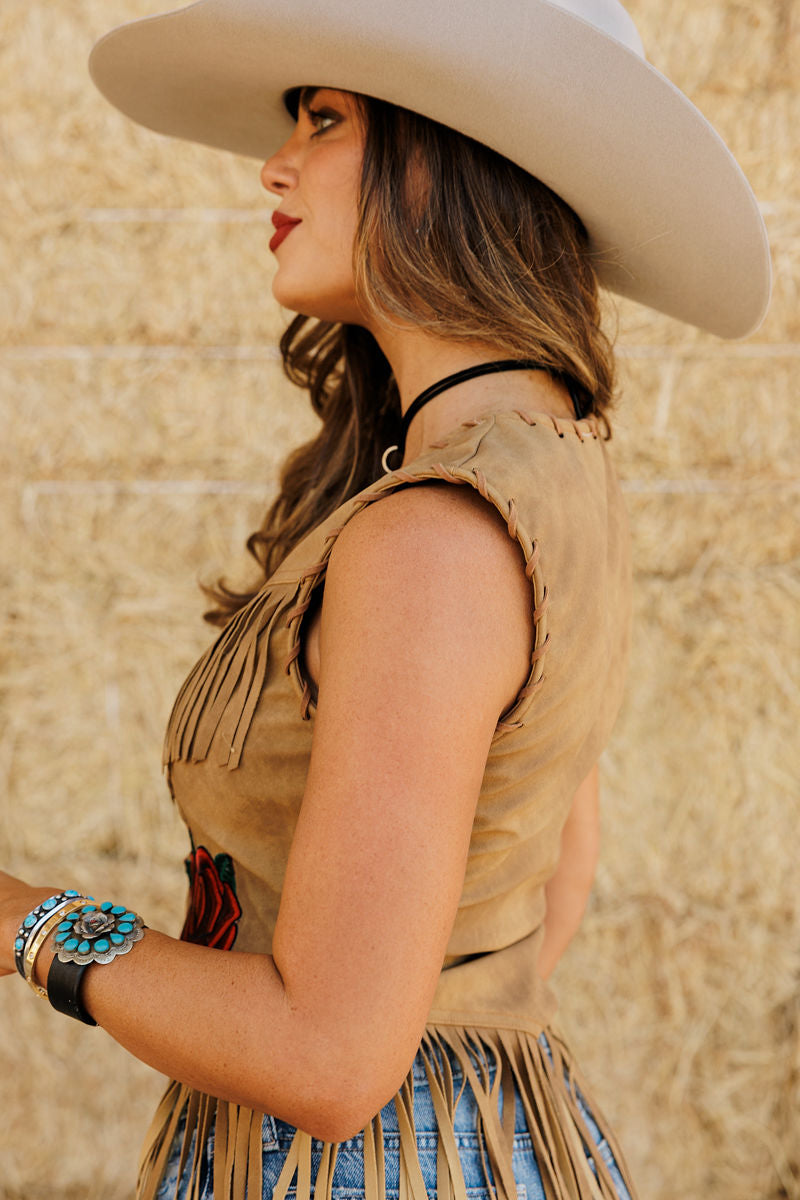 Wild Rose Fringe Vest