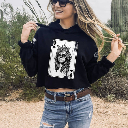 Rebel Queen | "Rebel Ace" | Front | Women's Cropped Hoodie