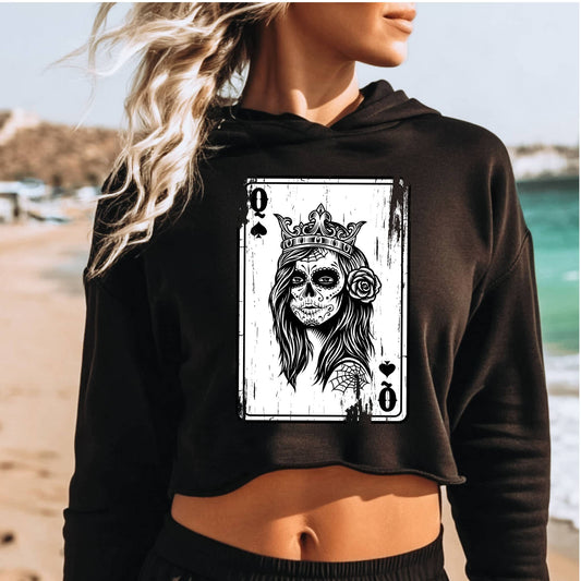 Rebel Queen | "Rebel Ace" | Front | Women's Cropped Hoodie
