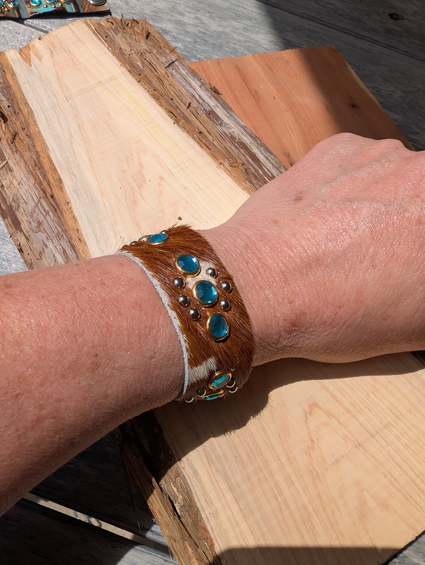 Blue Radiance Leather Bracelet