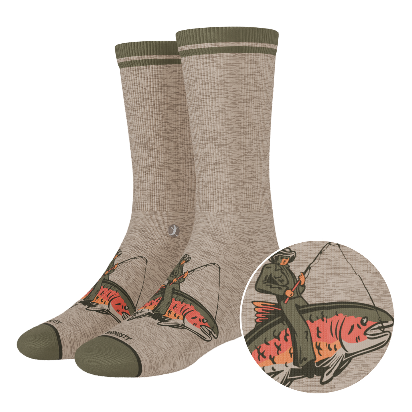 The Rowdy Angler | Fish Cowboy Heel Hammock™ Crew Socks