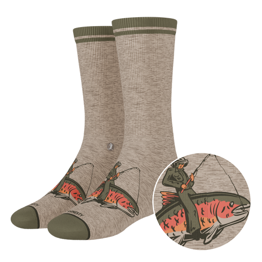The Rowdy Angler | Fish Cowboy Heel Hammock™ Crew Socks