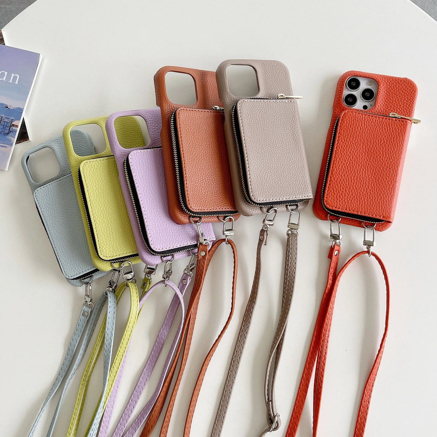 Luxury Crossbody Wallet Leather iPhone Case