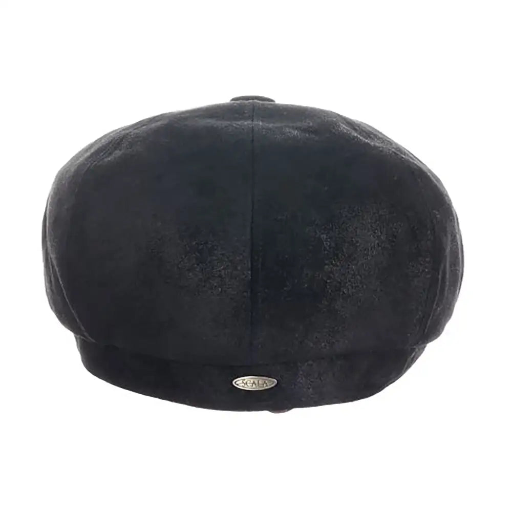 Scala Edison - Leather Flat Cap