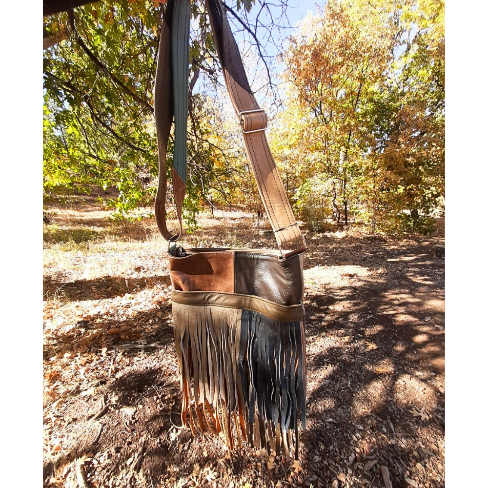 Genuine Leather Fringe Boho Shoulder Bag