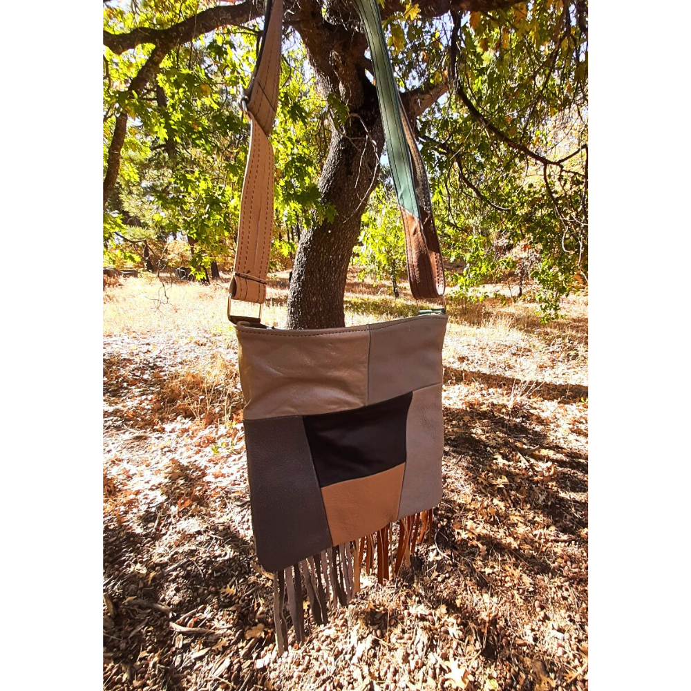 Genuine Leather Fringe Boho Shoulder Bag