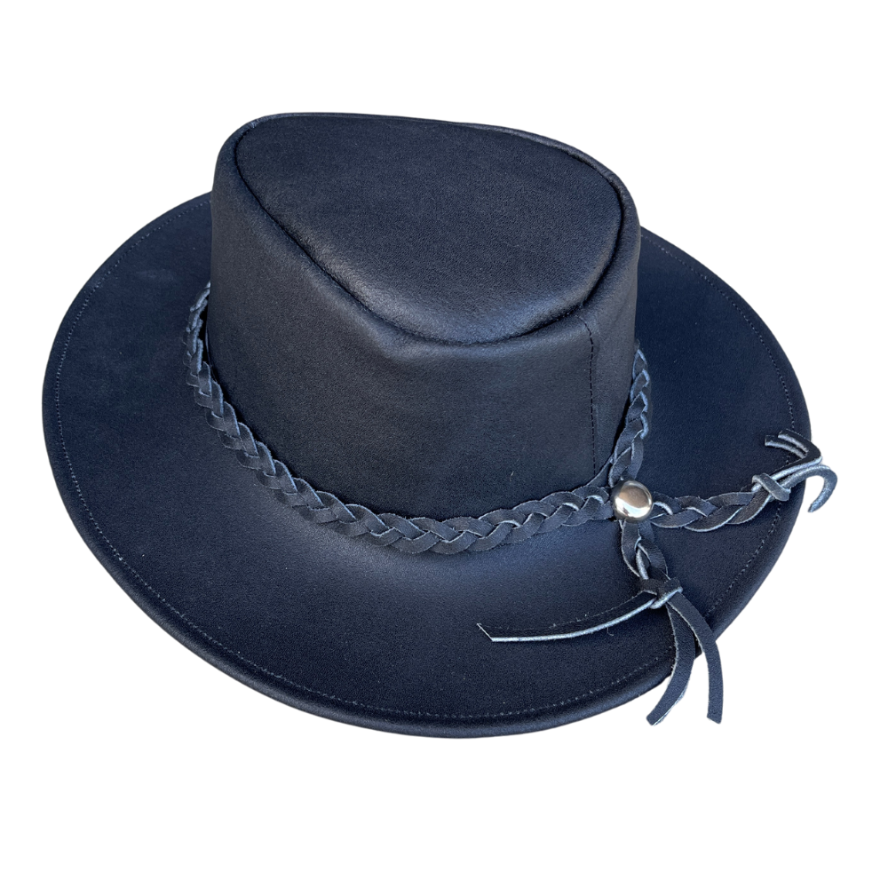 Leather Rancher Hat | Cowboy Hat- Black