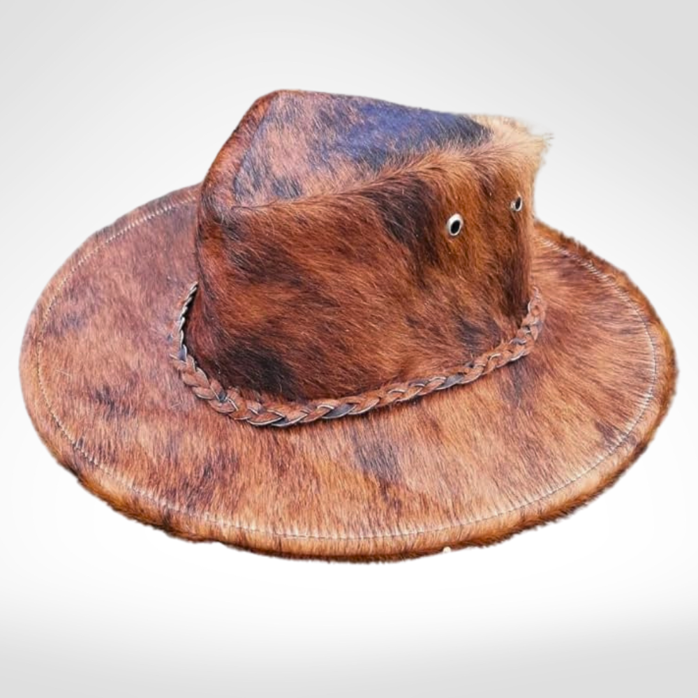 Cowhide Cowboy & Cowgirl Hat - Brown Brindle