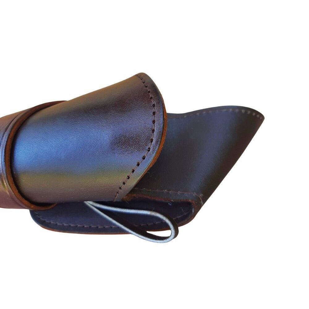 Cross Draw Leather Holster - Solid Dark Brown