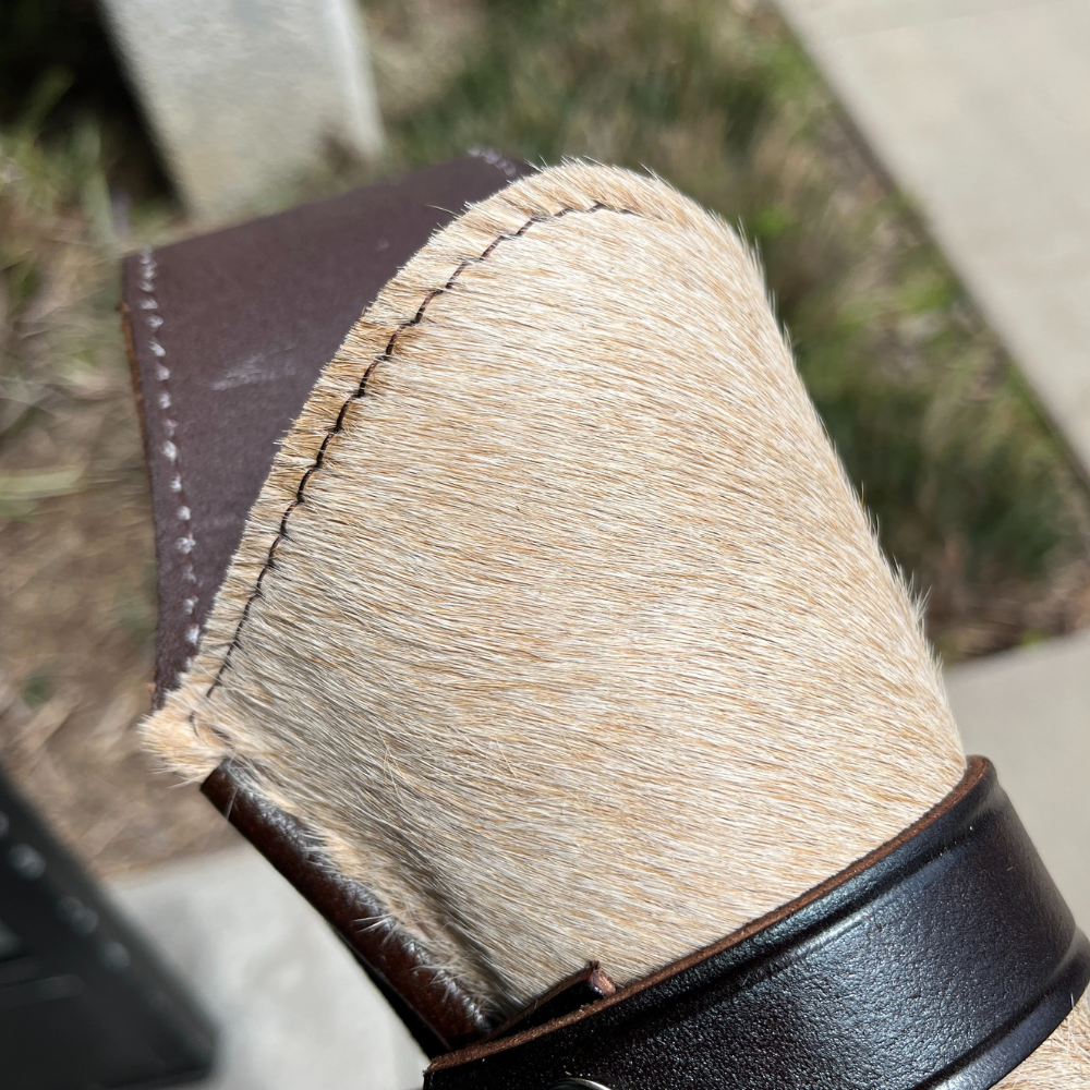 Hip Draw Western Holster | Real Cowhide - Beige