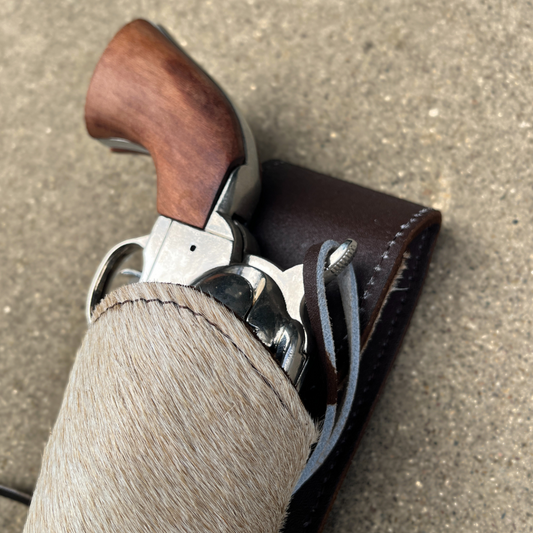 Hip Draw Western Holster | Real Cowhide - Beige