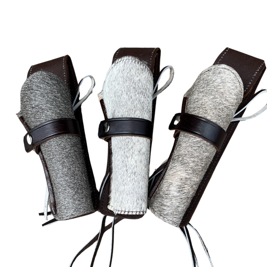 Hip Draw Western Holster | Real Cowhide - Grey
