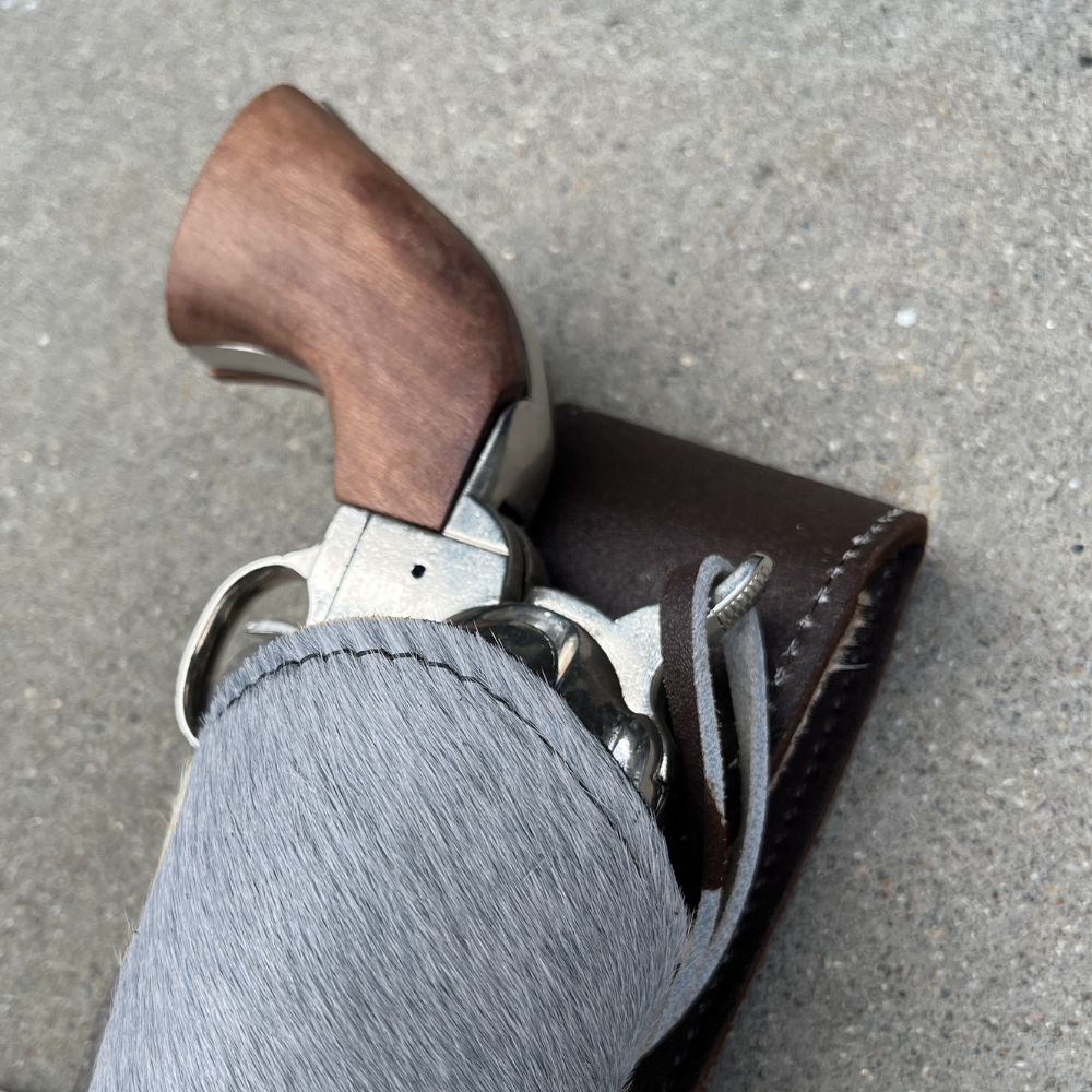 Hip Draw Western Holster | Real Cowhide - Grey