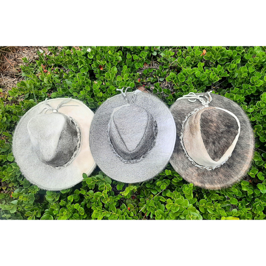 Cowhide Rancher Cowboy Hat - Grey Cow Hair