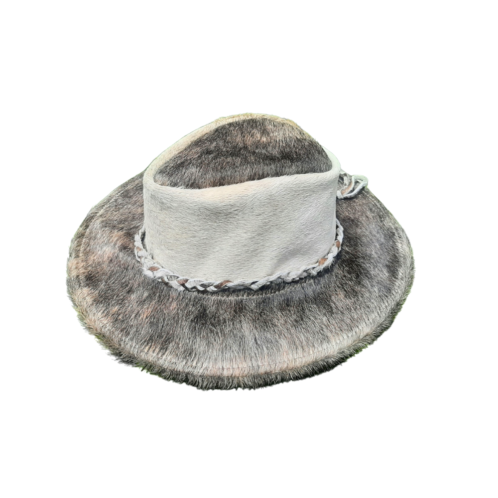 Cowhide Rancher Cowboy Hat - Grey Cow Hair