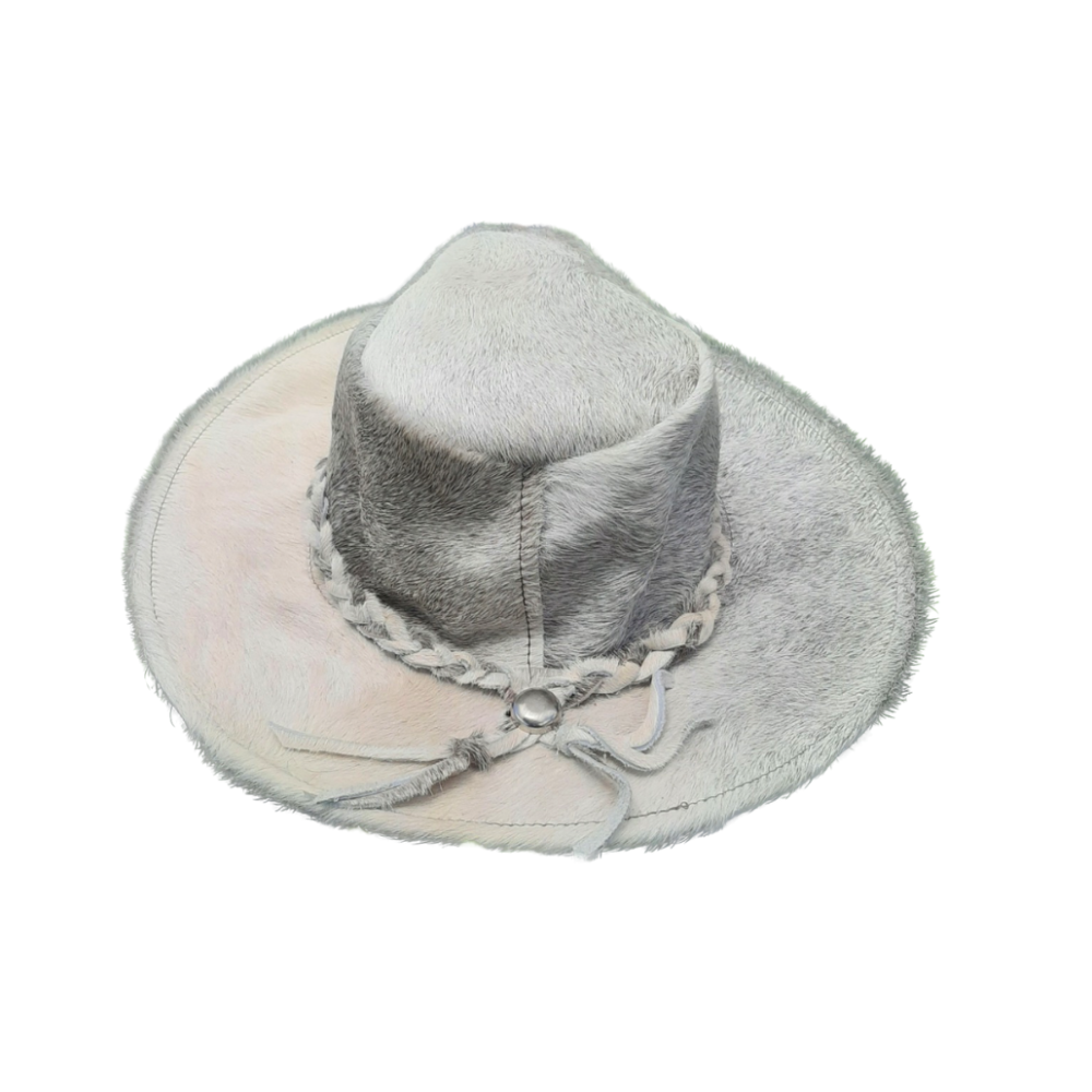 Cowhide Rancher Cowboy Hat - Grey Cow Hair