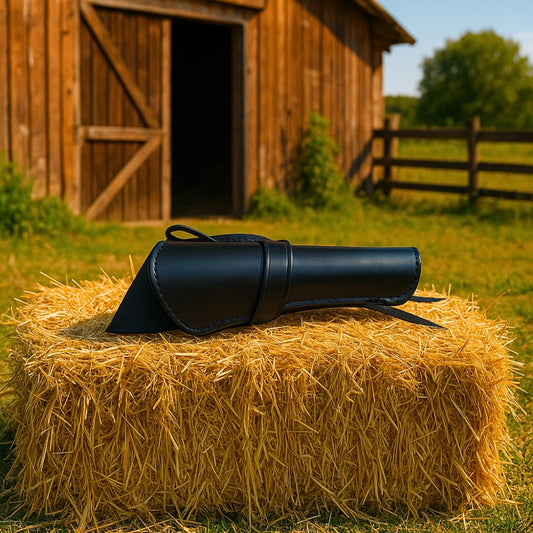 Cross Draw Leather Holster - Solid Black