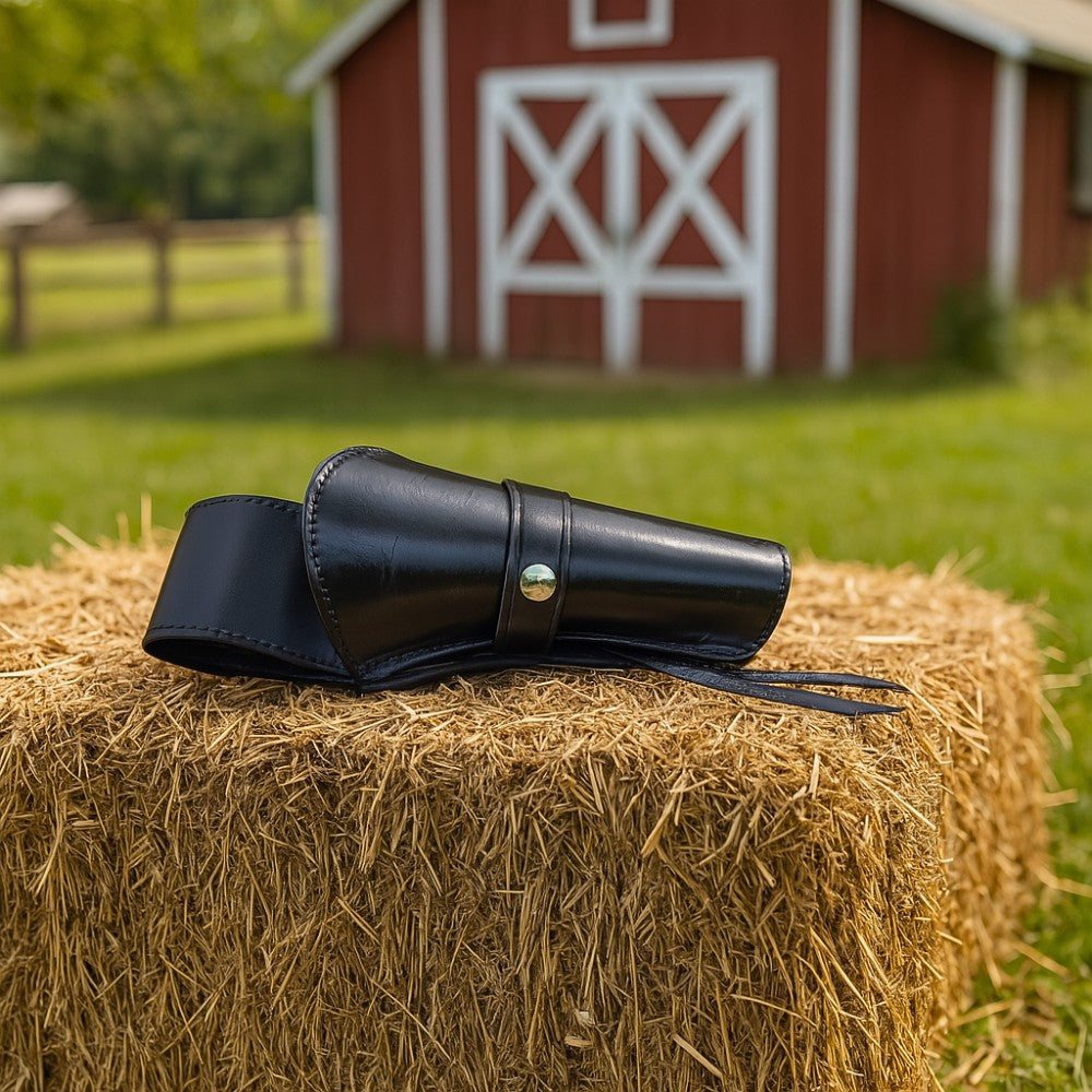 Hip Draw Leather Holster - Solid Black