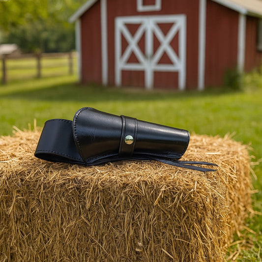 Hip Draw Leather Holster - Solid Black