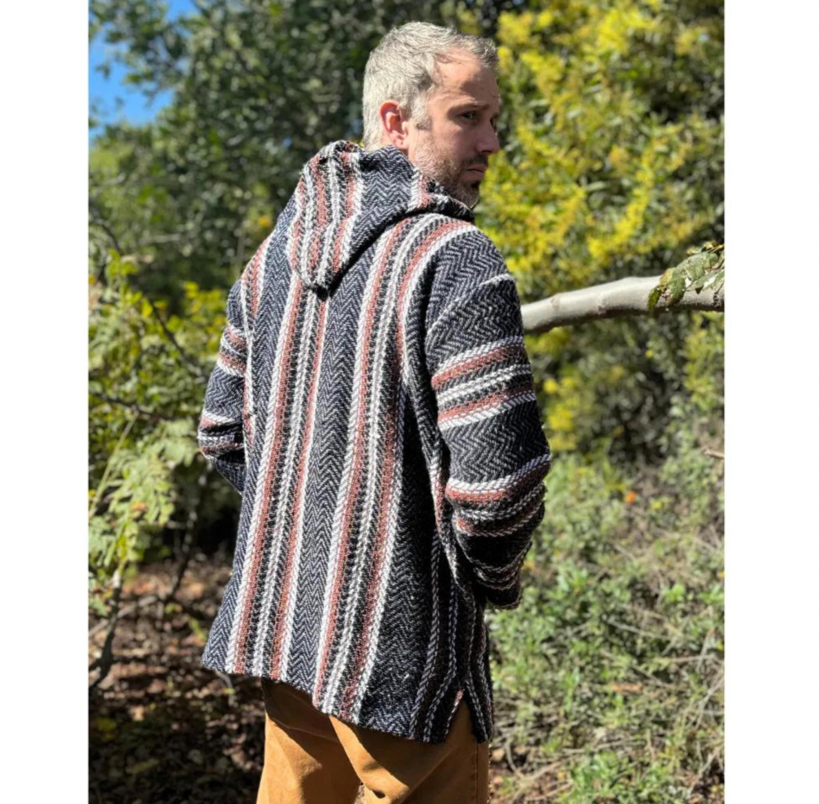 Baja Hoodie Mexican Pullover Sweater - Carbon