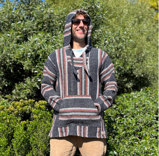 Baja Hoodie Mexican Pullover Sweater - Carbon