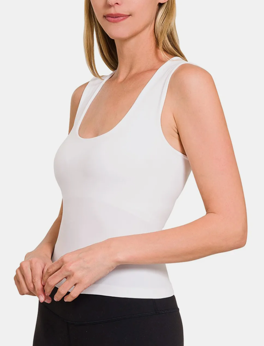 Cropped Lined Seamless Tank