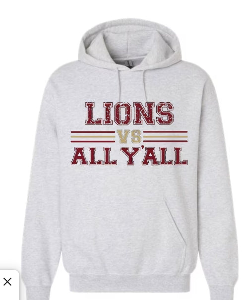 LIONS VS. ALL Y'ALL T-SHIRT - LUTHER PRIDE