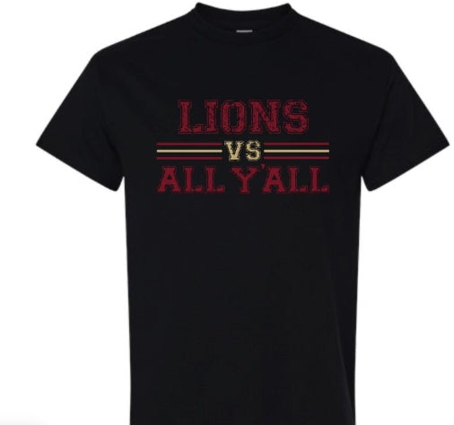 LIONS VS. ALL Y'ALL T-SHIRT - LUTHER PRIDE