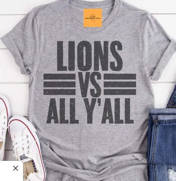LIONS VS. ALL Y'ALL T-SHIRT - LUTHER PRIDE