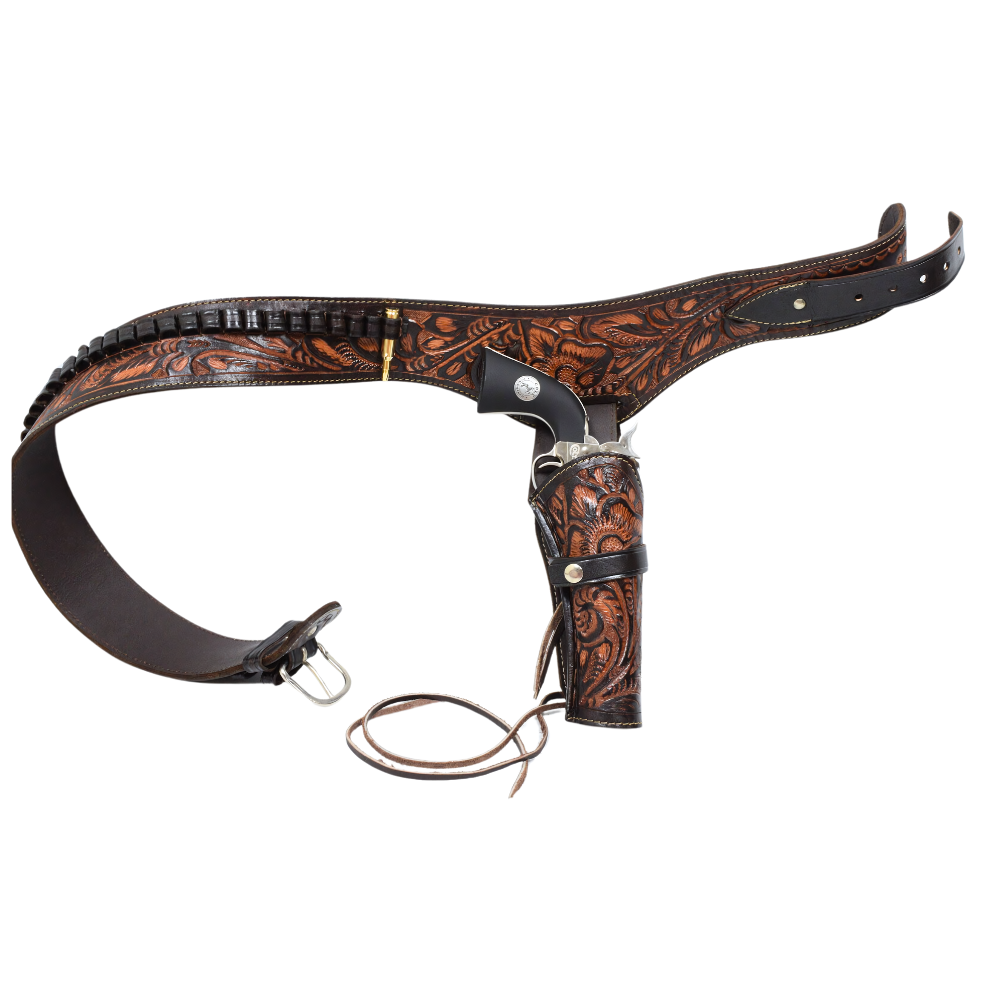 44/45 Caliber Revolver Leather Holster Belt - Brown