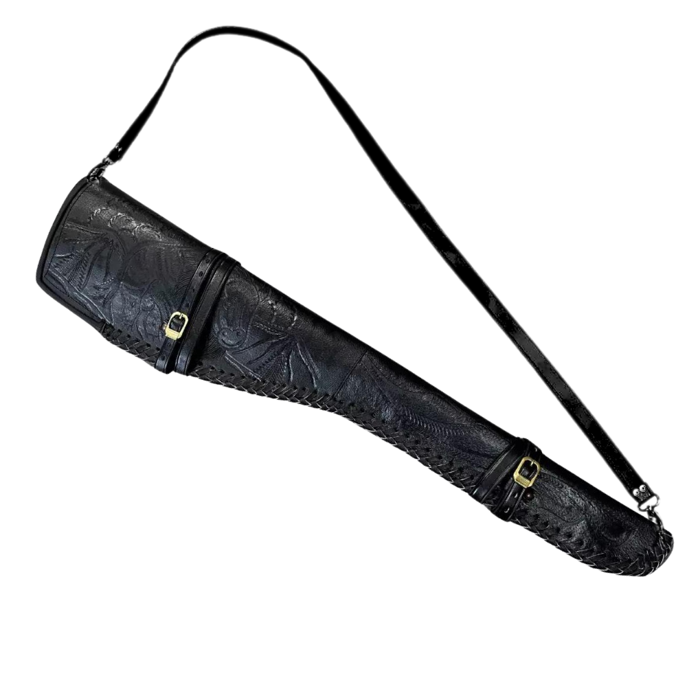 Mexican Leather Rifle Scabbard / Shotgun Sleeve - Black