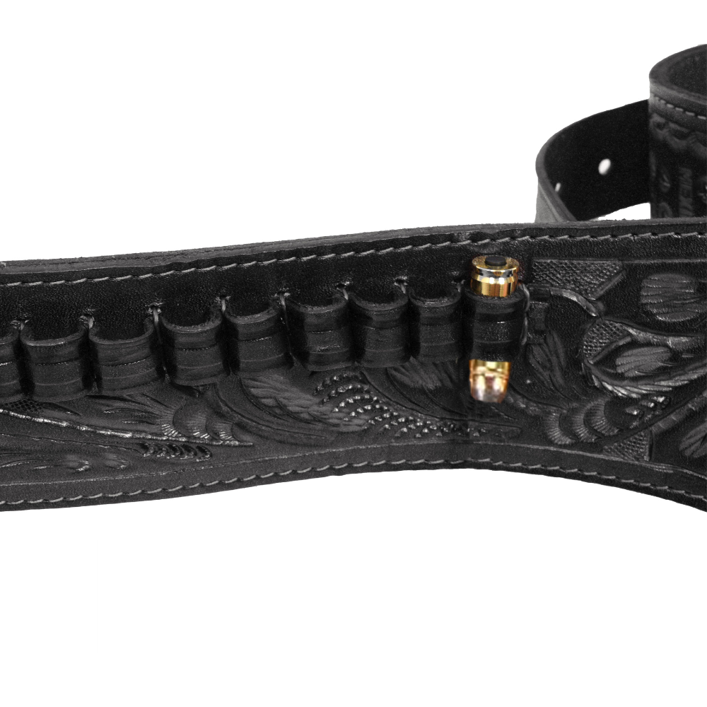 22 Caliber Revolver Leather Holster Belt - Black