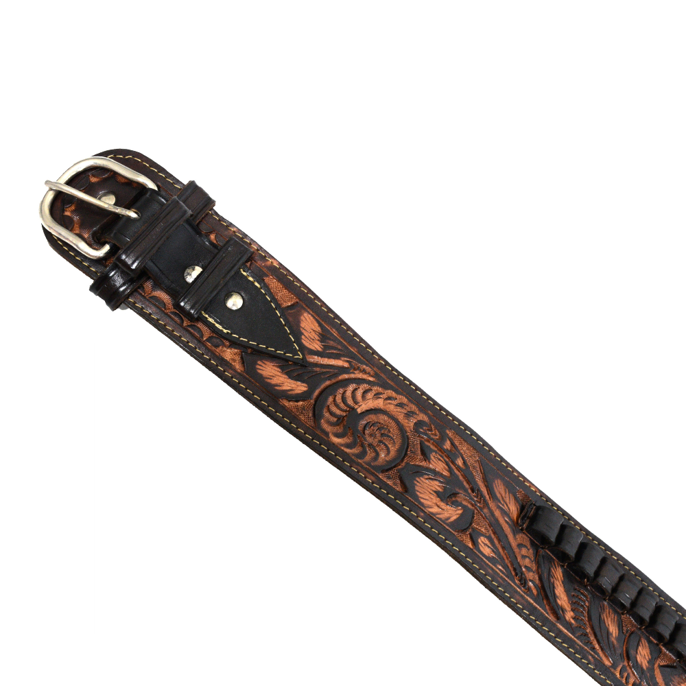 38 / 357 Caliber Revolver Leather Holster Belt - Brown