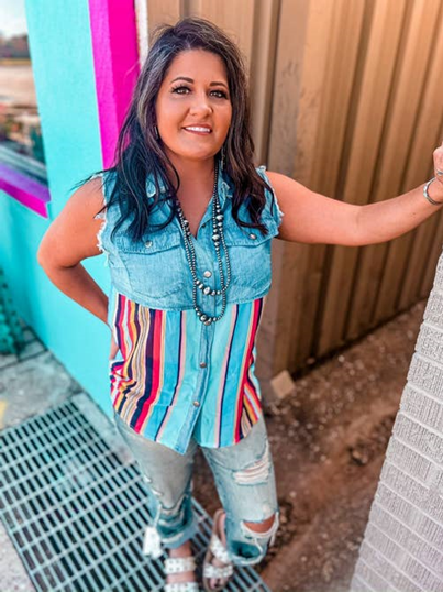 MK Uptown Cowgirl Inset Denim Shirt